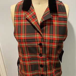 Plaid Women's Vest - Red and Black